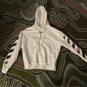 Off-White Main Label White Hoodie White and Black Caravaggio